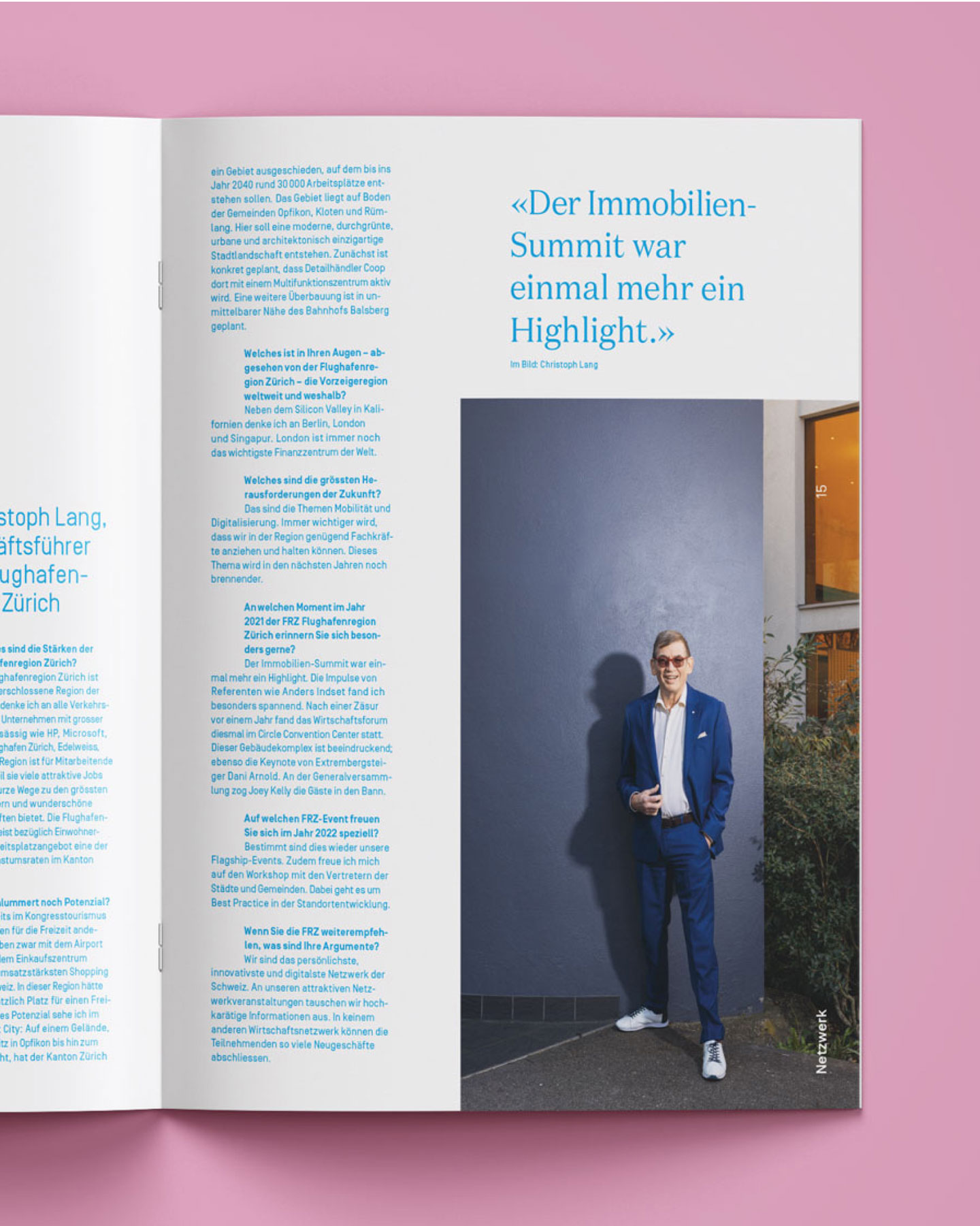 Einblick in den Geschäftsbericht der Flughafenregion Zürich: Interview mit Geschäftsführer Christoph Lang, der sagt: «Der Immobilien-Summit war einmal mehr ein Highlight.»