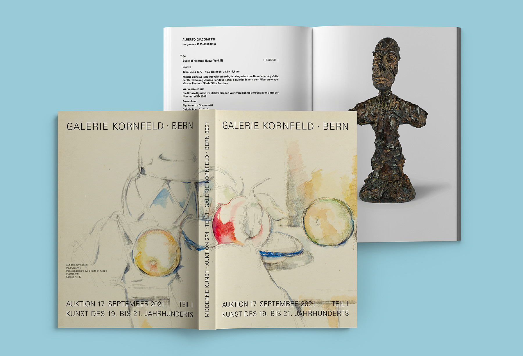 Katalog der Galerie Kornfeld von aussen und von innen: «Auktion 17. September 2021 – Kunst des 19. bis 21. Jahrhunderts Teil I»