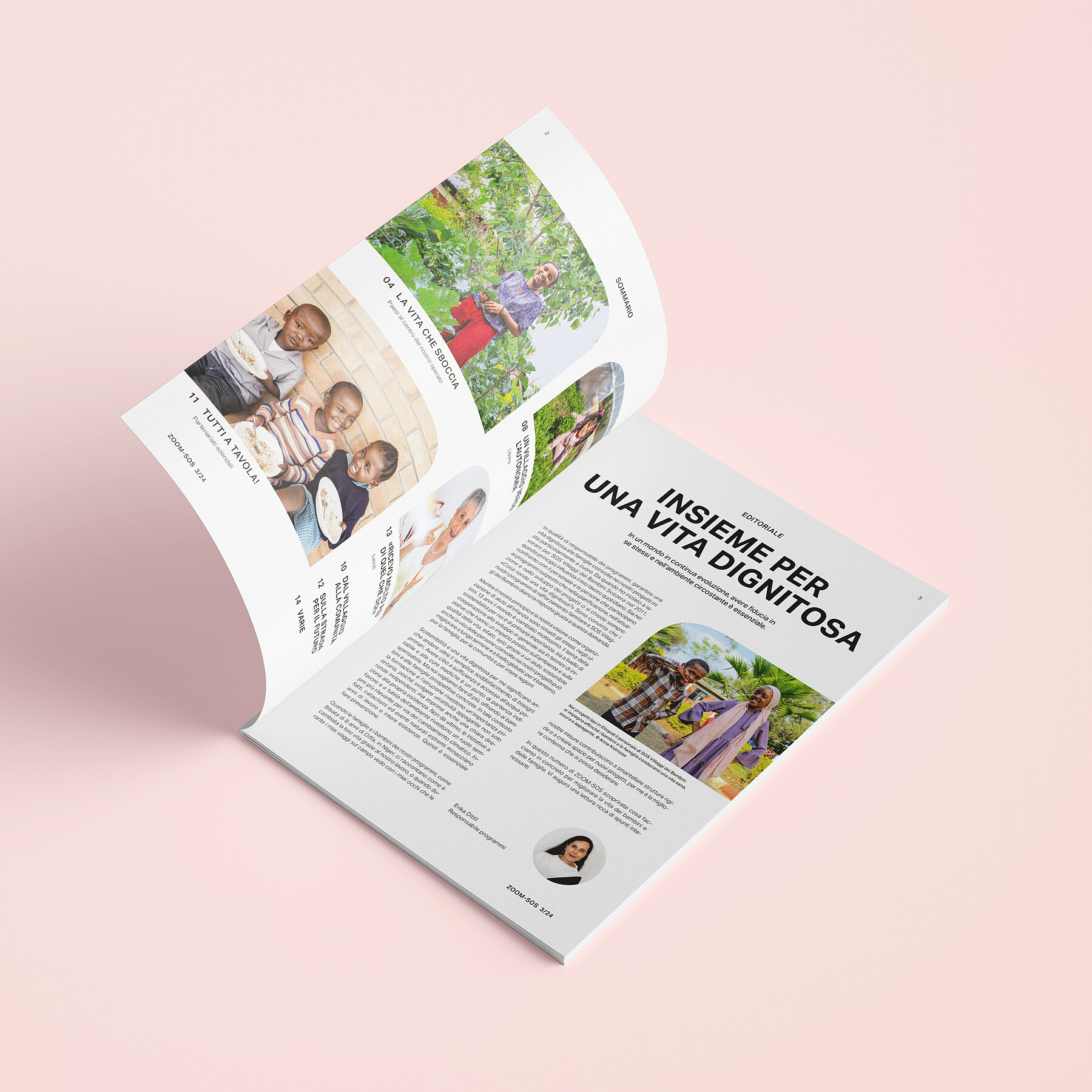 Mockups Design Blick in die italienische Version des Magazins