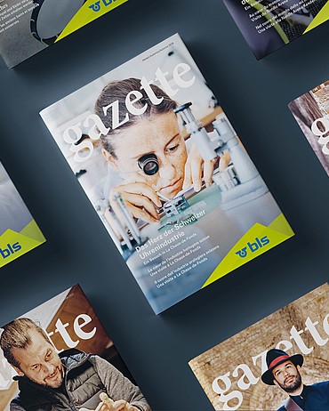 Mehrere Cover der BLS-Zeitschrift «gazette»