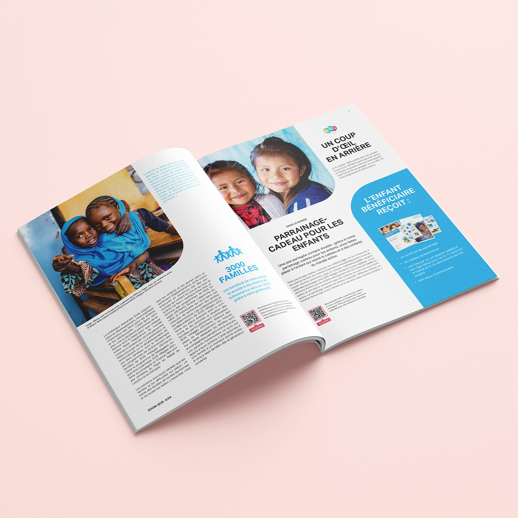Mockups Design Blick in die französische Version des Magazins